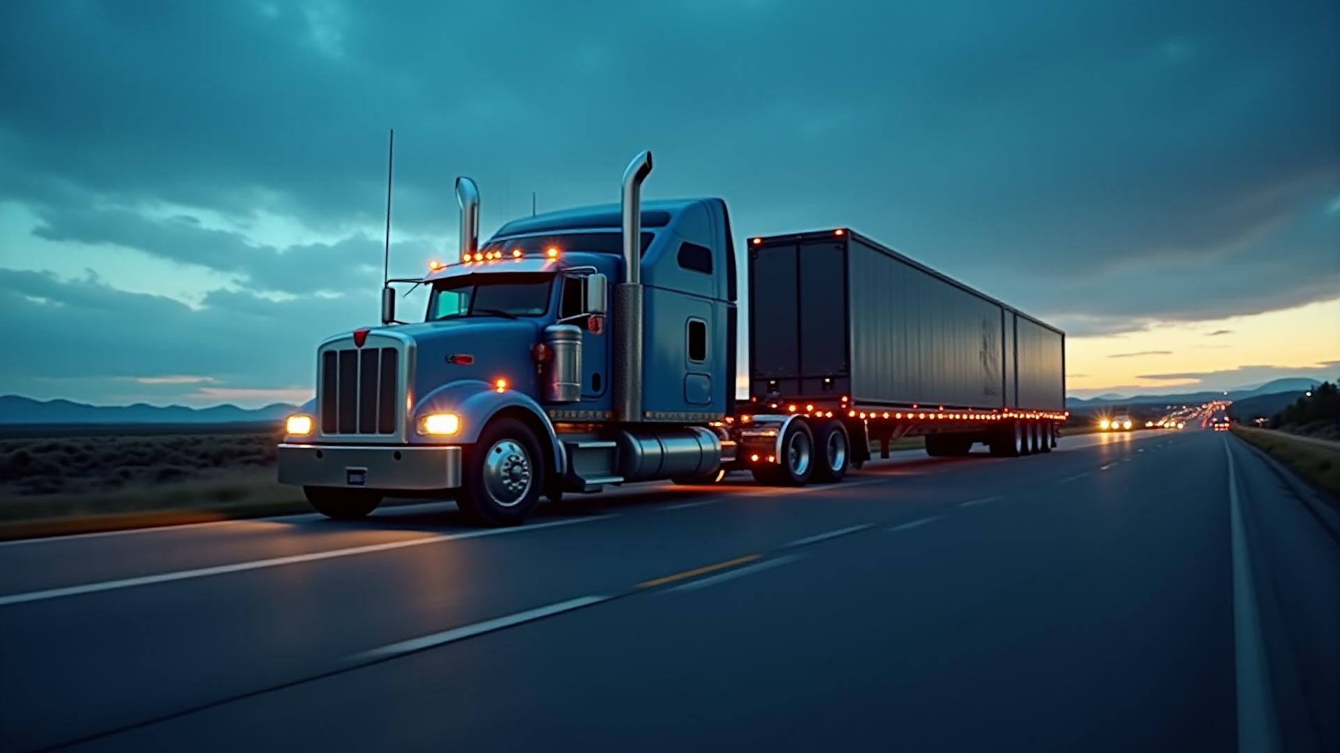 S&G Specialized Heavy Haul Truck at Dusk